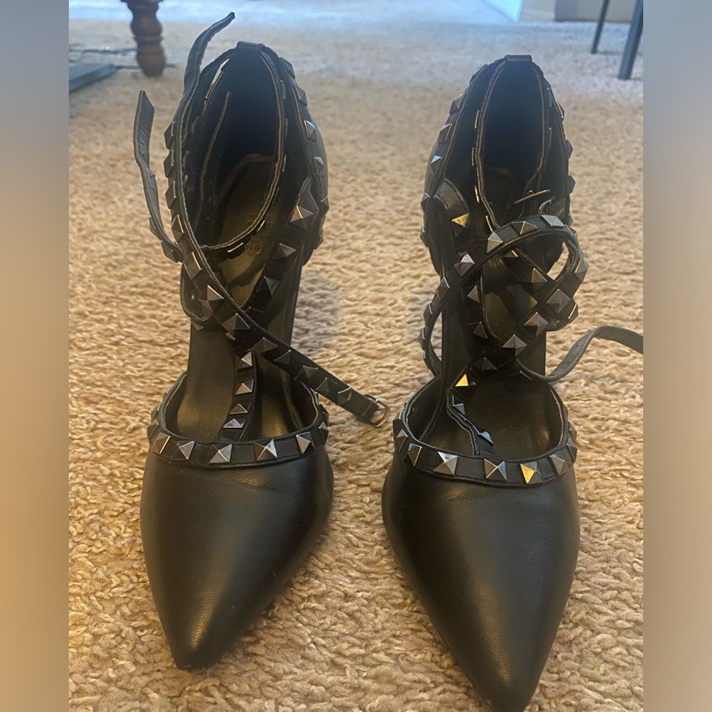 Charlotte Russe black studded heels. Size 7.